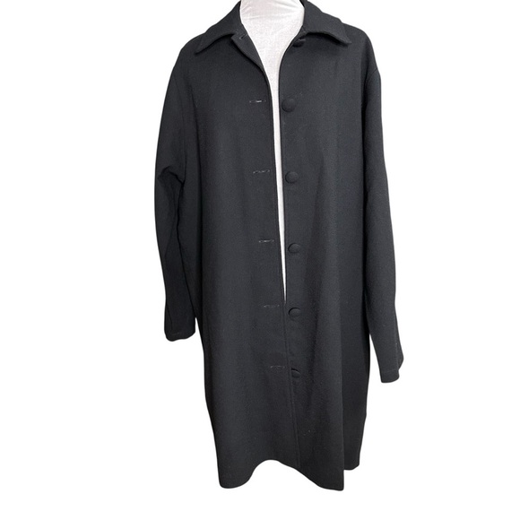 Eileen Fisher Women’s Lightweight Black Wool Coat Jacket. Size Medium - Picture 3 of 6